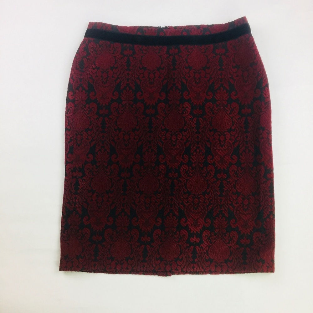 Talbots Black Red Ikat Skirt 8